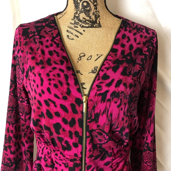 Thalía Sodi magenta cheetah print dress! - Picture 3 of 5